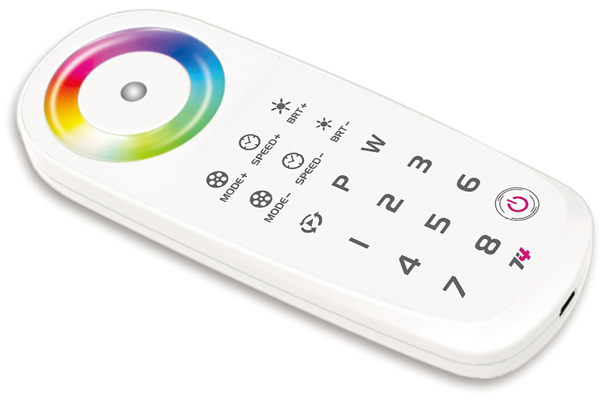 T4  8 Zone Touch RGBW Remote Control RF 2.4GHz, 30m range, USB charging port, IP20.